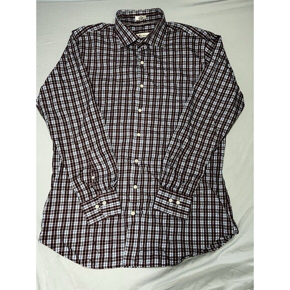 Peter Millar Other - Peter Millar Shirt Mens L Red Blue Check Button Up Long Sleeve Stretch Men